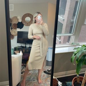 Ribbed Midi sweater dress